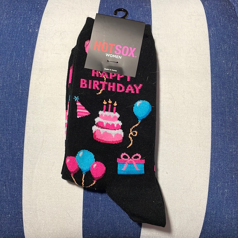 Women’s Black Happy Birthday Socks